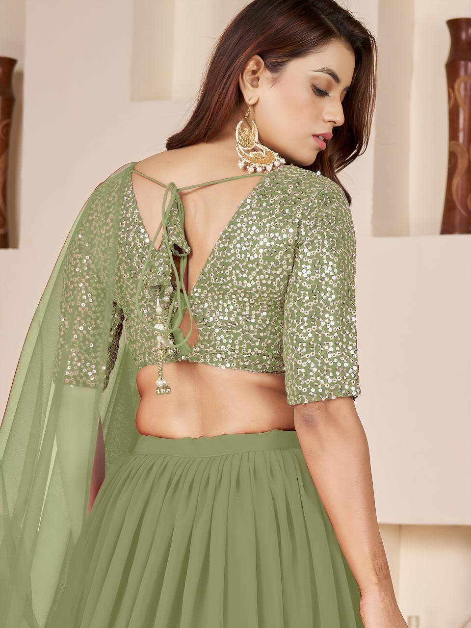 Anchal vol 2 Georgette Olive Lehenga choli manufacturers in Delhi